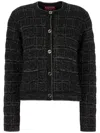 Gucci Interlocking-g Check Cardigan In Black