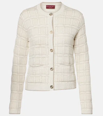 GUCCI CHECKED LAMÉ WOOL-BLEND JACQUARD BLAZER