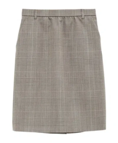 Gucci Checked Mini Skirt In Gray