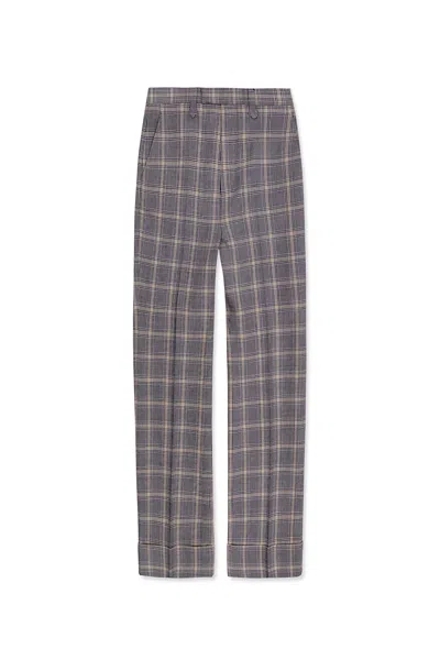Gucci Checked Trousers In Grey