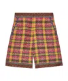 Gucci Checked Tweed Shorts In Brown