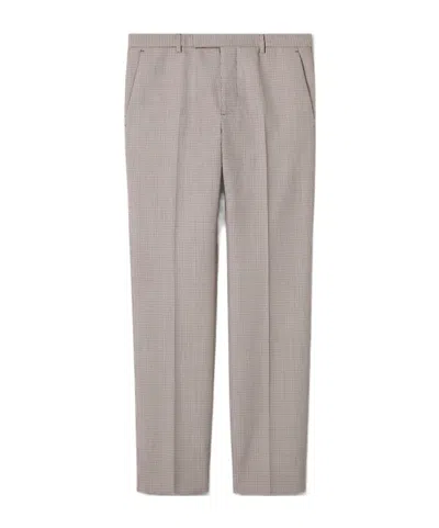 Gucci Checked Wool Trousers In Gray