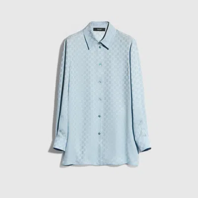 Gucci Chemise En Jacquard De Soie Gg In Blue
