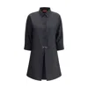 Gucci Womens Horsebit Long-sleeves Wool Mini Dress Ardesia Grey