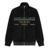 Gucci Chenille Embroidered Zip Up Black Jacket