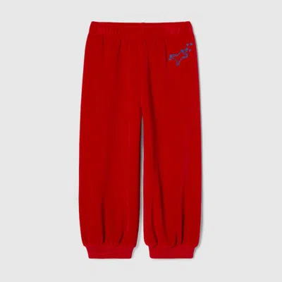 Gucci Kids' Chenille Jogging Pants In Red