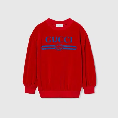 Gucci Kids' Chenille Sweatshirt In Red