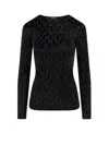 Gucci Chenille Top With All-over Crystal Gg Motif In Animal Print