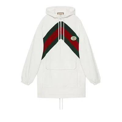 Pre-owned Gucci Chenille Web Hooded Dress 'white' | Women's Size Xs