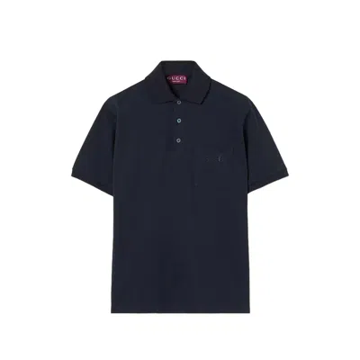 Gucci Chest-pocket Polo Shirt In Black