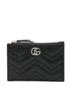 Gucci Gg Marmont Leather Keyring In Black