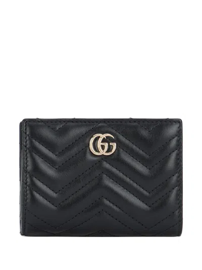 Gucci Chevron Logo Wallet In Black
