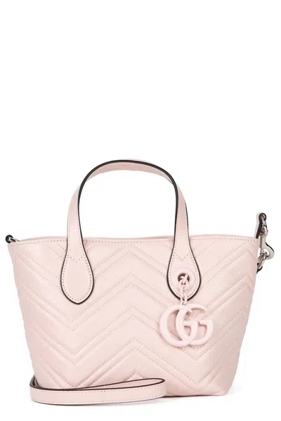 Gucci Chevron Mini Handbag With Elegant Lines In Pink