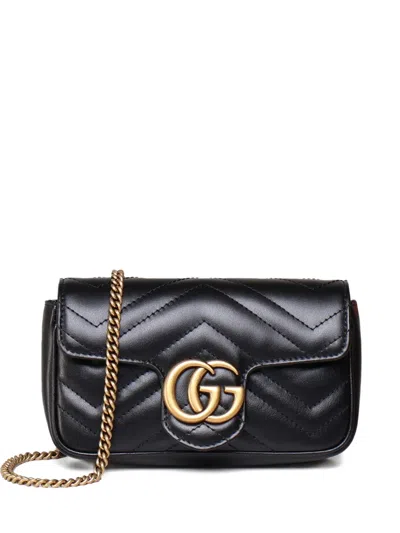 Gucci Chevron-quilt Flap Clutch Bag In Black