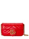 Gucci Mini Quilted Chain Shoulder Bag In Red