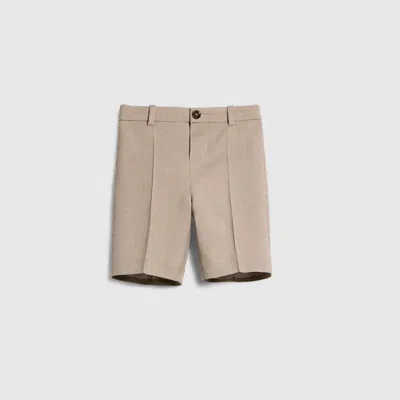 Gucci Babies' Chevron Wool Shorts In Brown