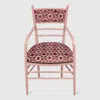 Gucci Chiavari Gg Bees Chair With Arm Rest In Pink