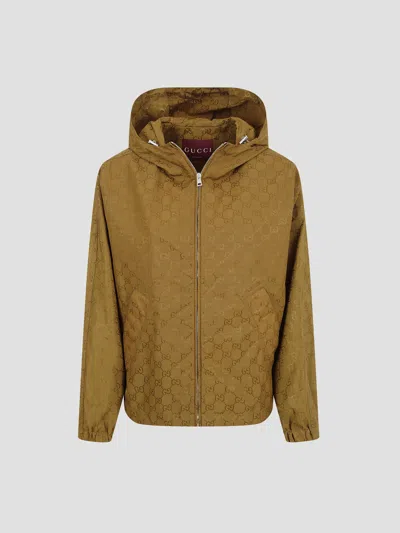 Gucci Chic Bomber Slub Jacket For Women In Brown