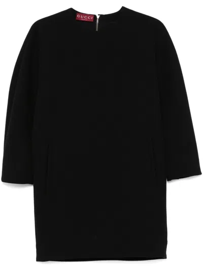 Gucci Wool Mini Dress In Black