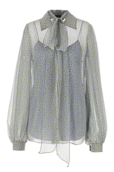 Gucci Chiffon Shirt In Gray