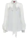 Gucci Light Blue Printed Chiffon Shirt