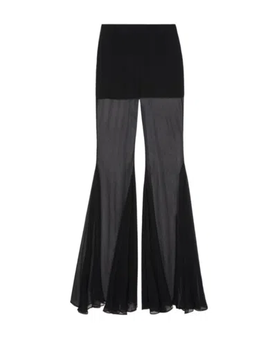 Gucci Chiffon Thick Crepe Casual Pants In Black