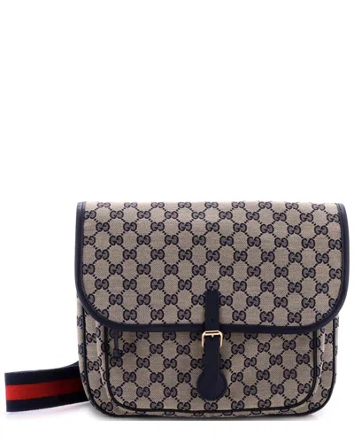 Gucci Children's Buckle Web Messenger Bag Gg Canvas (authentic Pre-loved) In Multi