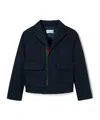 Gucci Cotton Jacket With Web In Blue