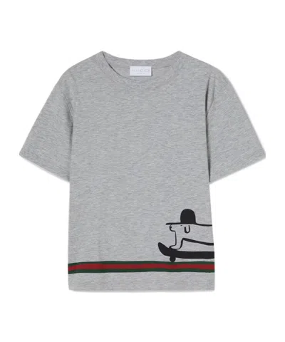 Gucci Kids' Children's Cotton T-shirt With Print In Gray