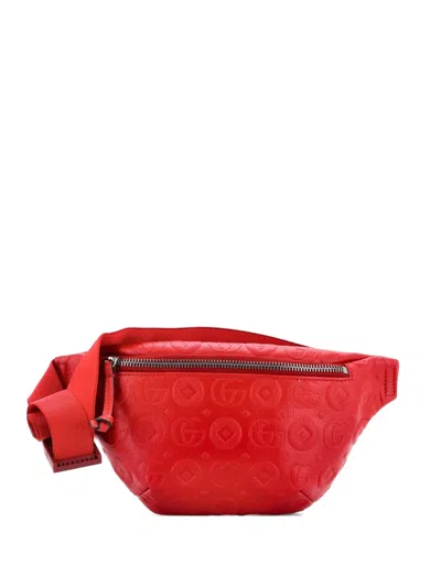 Pre-owned Gucci Children's Embossed Leather Belt Bag In Red