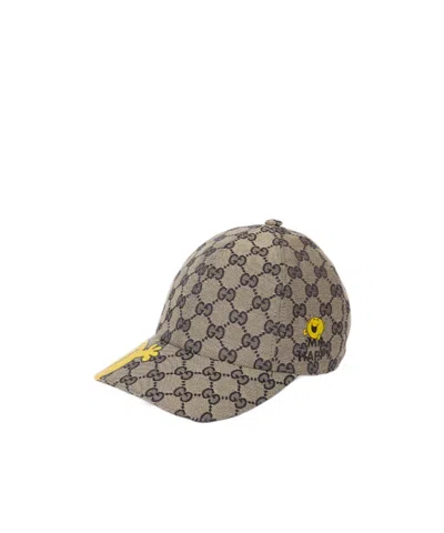 Gucci Children's Gg Canvas Baseball Hat In Brown