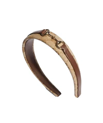 Gucci Children's Gg Canvas Headband In Sand And Brown