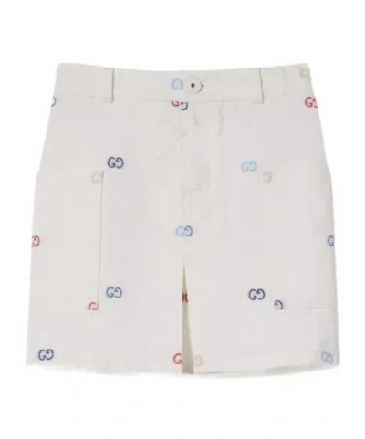 Gucci Kids' Children's Gg Cotton Skirt In White
