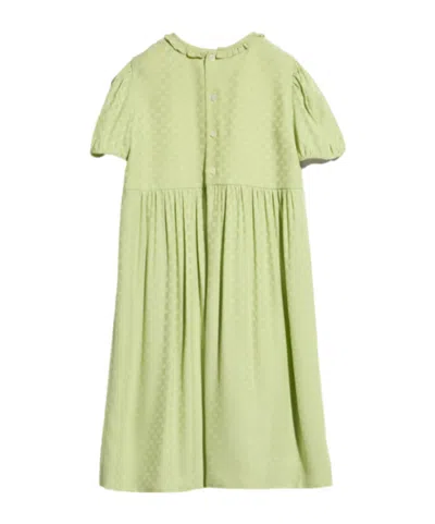 Gucci Children's Gg Viscose Silk Dress In Green