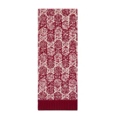 Gucci Children's Gg Wool Jacquard Scarf In Red