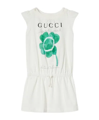 Gucci Children's Printed Cotton Dress In White