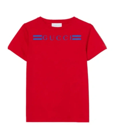 Gucci Children's Printed Cotton T-shirt In Red