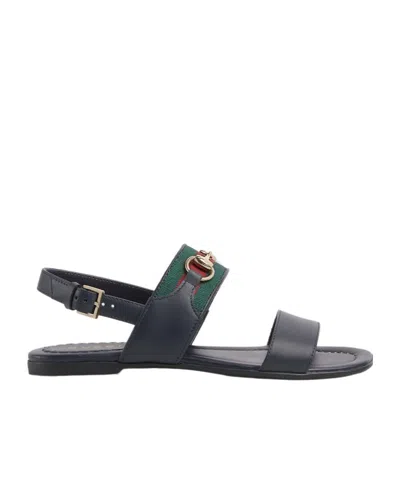 Gucci Children's Sandal With Web In Blue