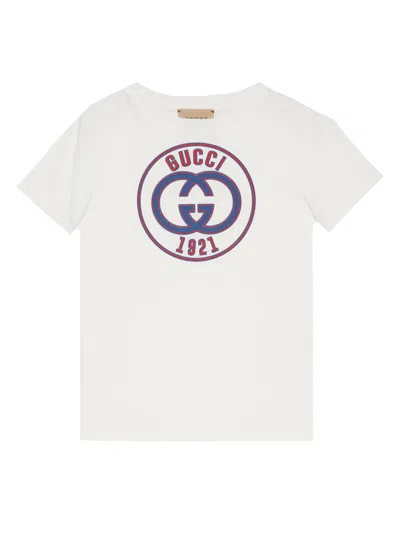 Gucci Kids' Childrens Printed Cotton Jersey T-shirt In White