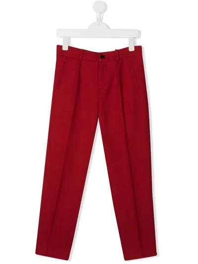 Gucci Kids' China Exclusive Cotton Drill Trousers In Red