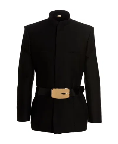 Gucci Chinese Collar Suit Jacket In Black