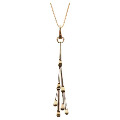 Pre-owned Gucci Chiodo 18k Gold Drop Tassel Necklace In Multi