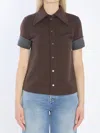 Gucci Cotton And Wool Jersey Shirt In Brown