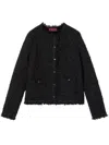 Gucci Shimmering Knit Cardigan With Frayed Edges In Black