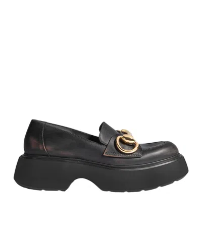 Gucci Chunky Loafer With Horsebit In Black