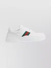 Gucci Men White Sneakers With Web Detail And Oversized Sole In Leather Man In White