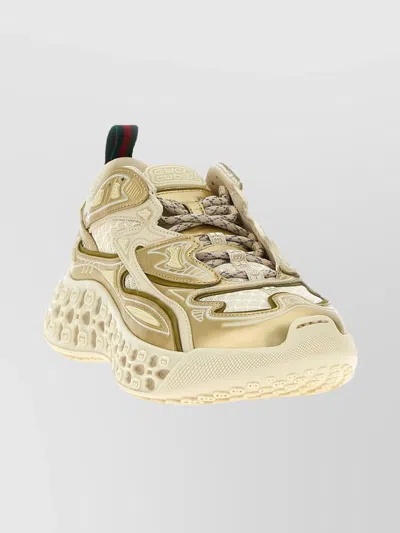 GUCCI CHUNKY SOLE MESH PANEL SNEAKERS