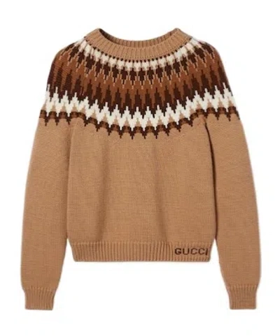 GUCCI GUCCI PATTERN INTARSIA KNIT SWEATER