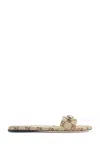 Gucci Women Gg Canvas Flat Sandals In Sand