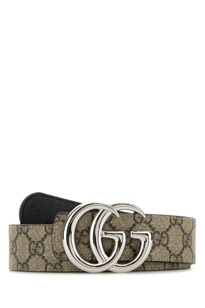 Gucci Cintura Gg Marmont Reversibile In Tessuto Gg Uomo In Multi